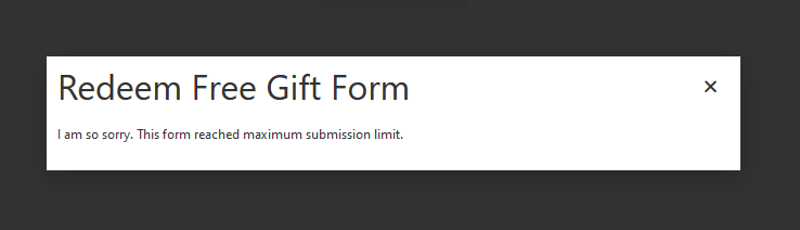 Hide form if maximum entries reached