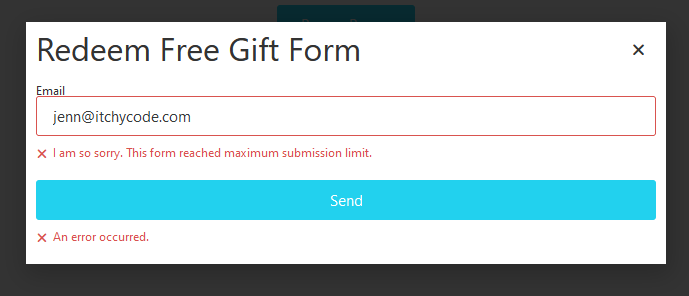 Block submission form if maximum entries reached