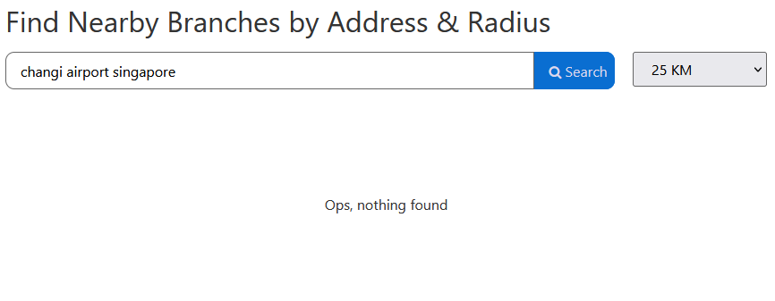 When no markers in the response result, hide the map, show the text. 