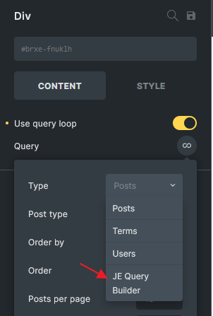 JE Query Builder as new query loop type.