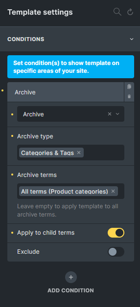 Only use this template in Product Categories archive